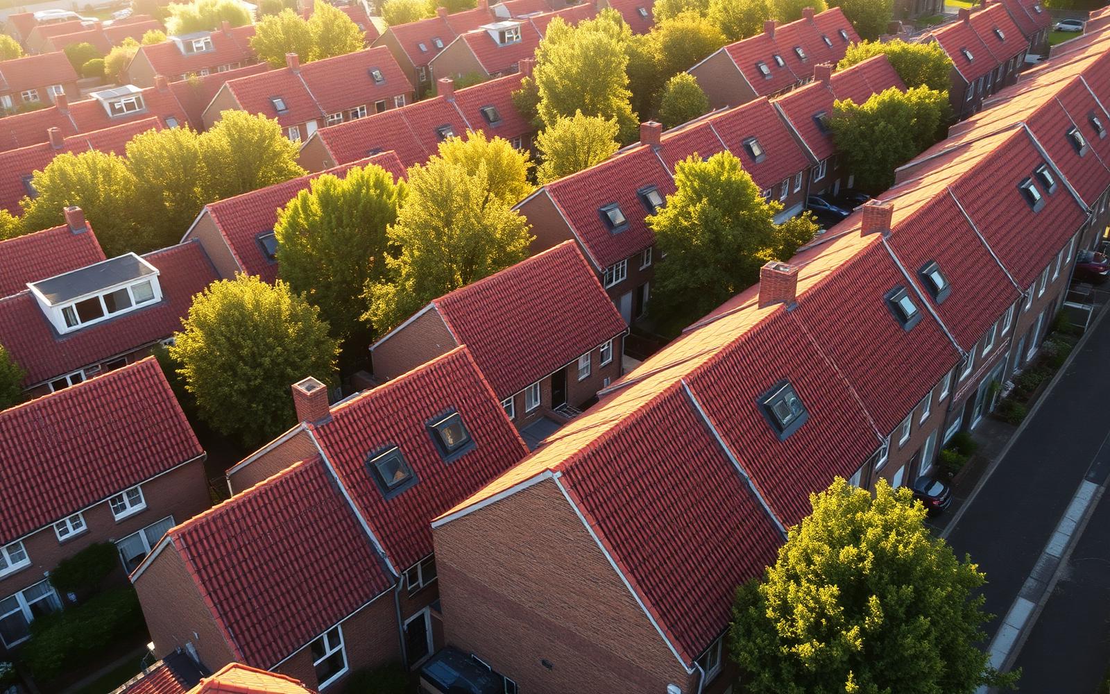 Nederlandse woonwijk van bovenaf